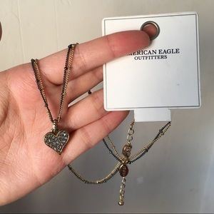 AE Heart Studded Necklace